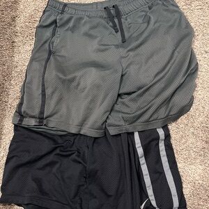 Nike Gray and Black Athletic Performance Shorts